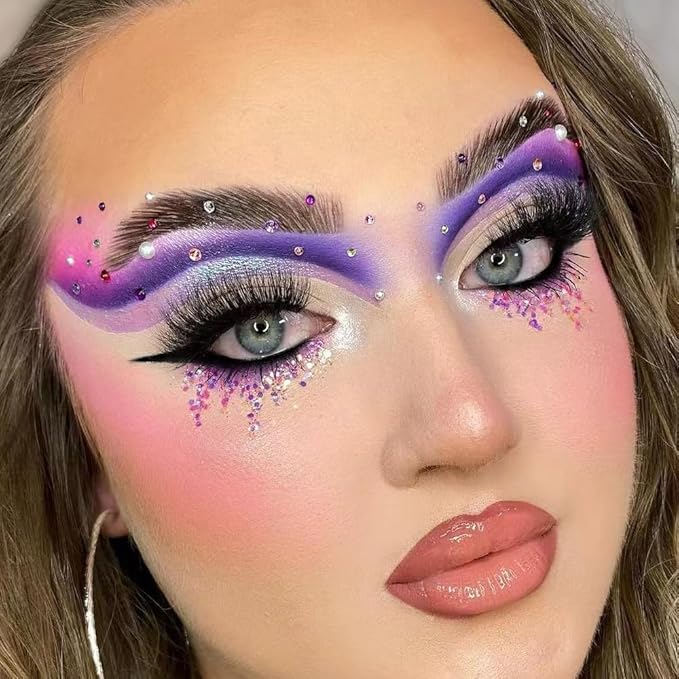 9 Colors Eyeshadow Palette - Purple Eyeshadow Theme, High Pigmented Blendable Matte & Glitter Shimmer Finishes, 24-Hour Long Lasting Mauve Eye Makeup for Christmas & Music Festivals(Purple)