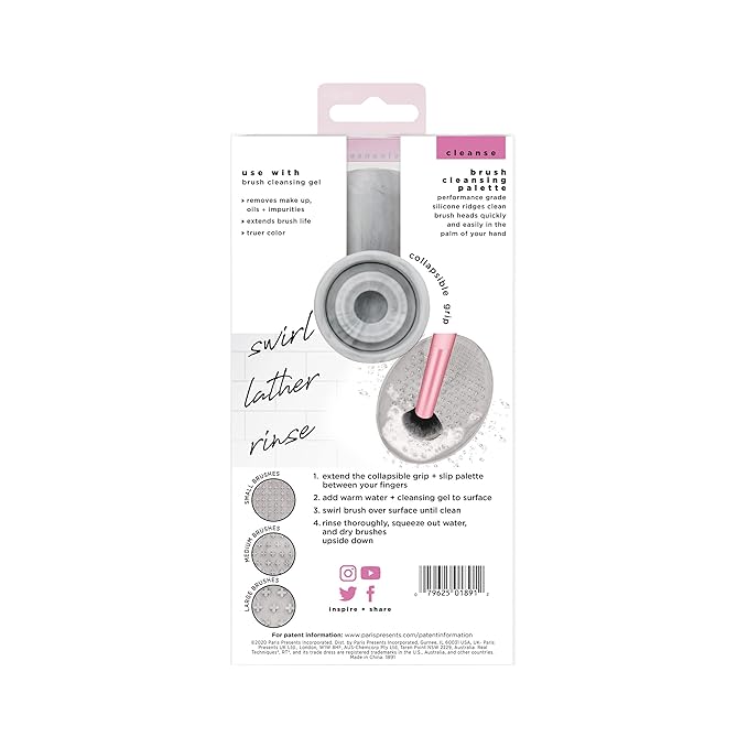 Real Techniques Miracle Brush Cleansing Palette, Makeup Brush Cleaner For Deep Cleaning, Use With Makeup Brush Shampoo, Silicone Ridges & Easy Grip, Includes Cleansing Gel, Cruelty-Free, 3 Count