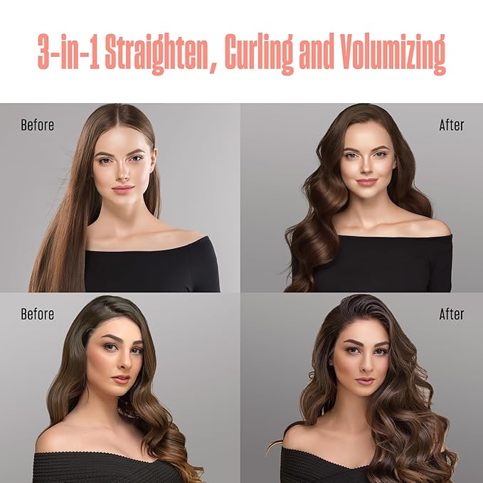 Bekind Twist Pro Thermal Brush - 1.5 Inch Versatile Heated Round Hot Air Brush, Effortless Blowout Curling Hair Styling Tools, Negative Ion Blow Out Hot Round Brush, 20s Fast Heats (Peach)