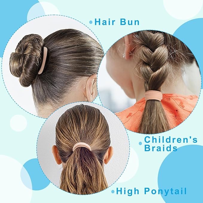 150PCS Blonde Seamless Hair Ties, IKOCO Hair Ties No Damage, Cotton Seamless Ponytail Holders