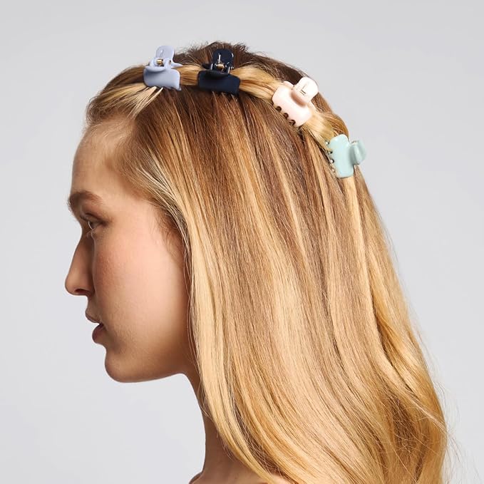 Kitsch Small Hair Clips for Women and Girls – Mini Claw Clips – Hair Accessories for Women – Daily Styling, Recycled, Garden Bouquet – 8pc Set