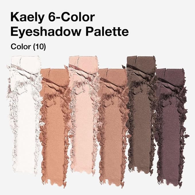 6 Color Eyeshadow Makeup Palette, 6 White Nude Dark Nude Brown Dark Brown Red Brown Eyeshadows Palette, Everyday Velvety Matte Finish Eye Makeup Looks, Travel Friendly Size, Built-in Mirror 10#