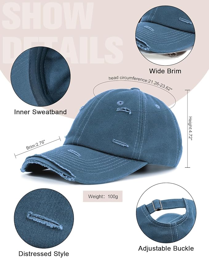 Century Star Baseball Caps for Men Womens Baseball Hat Distressed Cotton Dad Hat Summer Adjustable Golf Runing Hat