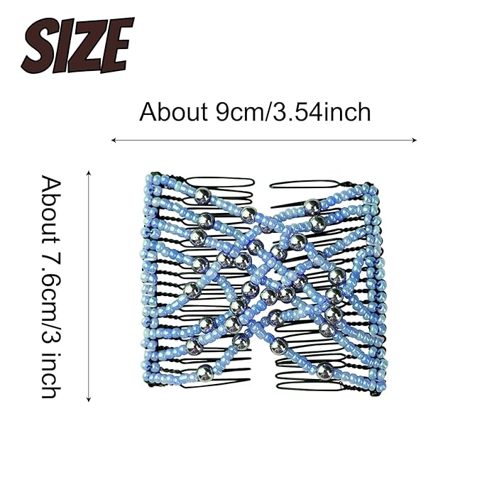 5 Pieces Stretchy Magic Comb Adjustable Elastic Hair Clip for Women Girls No Crease Pins Vintage Bun Maker Accessories for Curly Thick Wavy Hair Ponytail