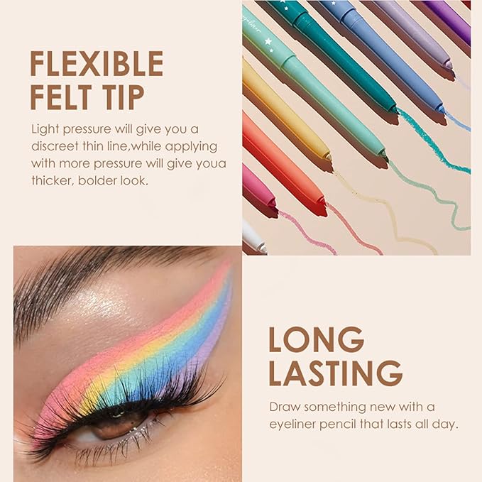 12 Colors Eyeliner Set - Matte Colored Gel Eyeliner Pencils, Waterproof, Smudge-Proof, Long-Lasting Gel Pencils - Natural Eye Liner For Older Women, lapiz de ojos delineador de ojos contra el agua