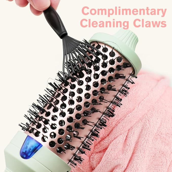 K&K Pro Thermal Brush Creates Blowout Look, 1 3/4 Inch Ionic Heated Round Comb Makes Hair Smoother, Dual Voltage, Thermal Round Brush Effortlessly Achieves Gorgeous Curls, 30S Fast Heating