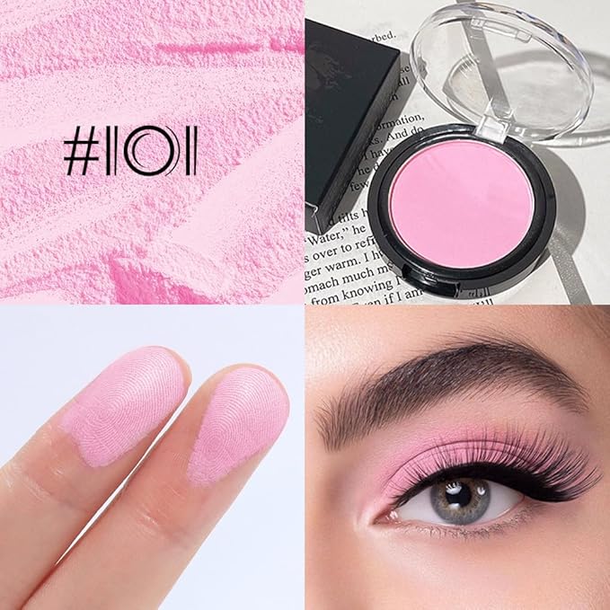 Monochrome Matte Eye Shadow Palette,Peach Pink Neutral Nude Matte Pressed Powder Single Eyeshadow,Highly Pigmented Natural Long Lasting Naturing-Looking Eyeshadow,Talc,Paraben Vegan & Cruelty Free