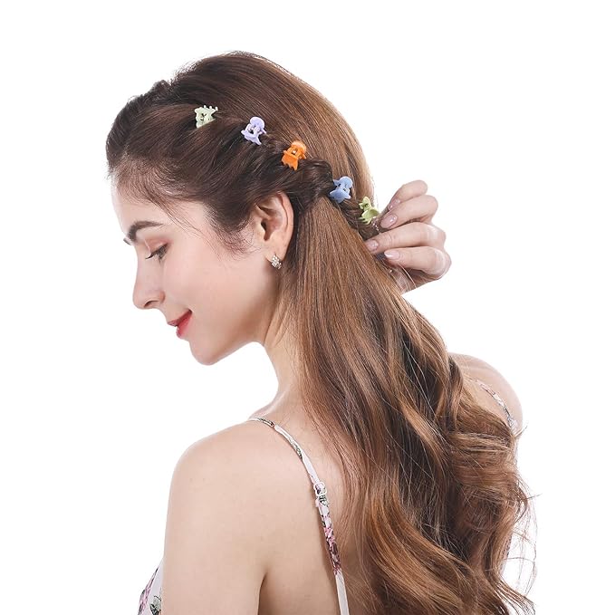 Mini Hair Claw Clips for Girls and Women, Funtopia 72 Pcs Small Hair Clips Pins Clamps Non Slip Tiny Plastic Jaw Clips (Assorted Colors)