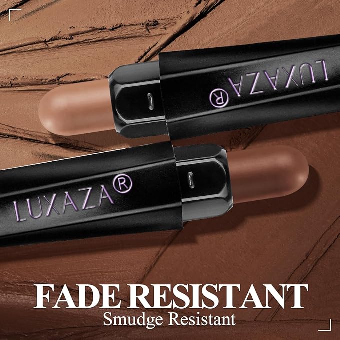 Neutral Eyeshadow Stick Makeup Set, Metallic Shimmer Matte Cream Eye Shadow Eyeliner Brightener Pencil Crayon - BROWN CASHMERE