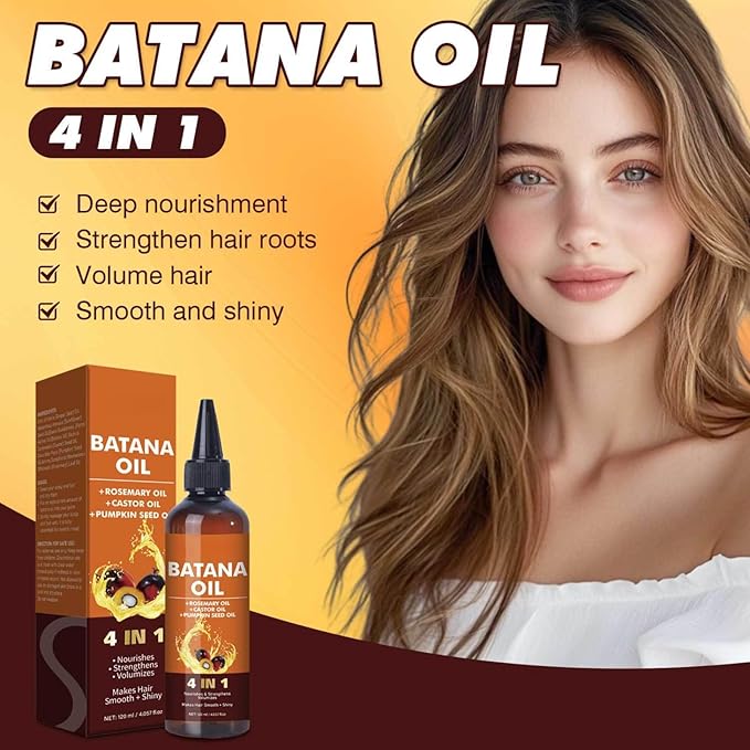 2PCS Batana 4-in-1 Strengthening Hair Treatment | Botanical Oil Blend for Split End Defense & Scalp Care, Family Duo Pack 4.05 Fl Oz x 2