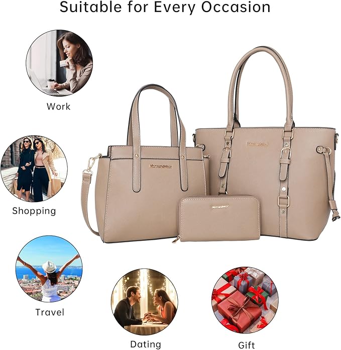 Montana West 3PCS Purses for Women Tote Bag and Wallet Set Shoulder Satchel Handbags