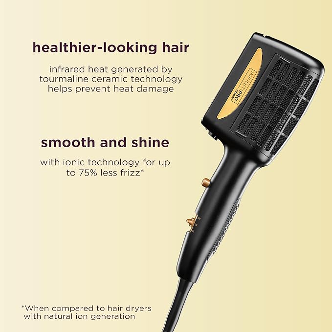 INFINITIPRO BY CONAIR 3-in-1 Styling Hair Dryer, 1875W Hair Dryer and 3 Attachments