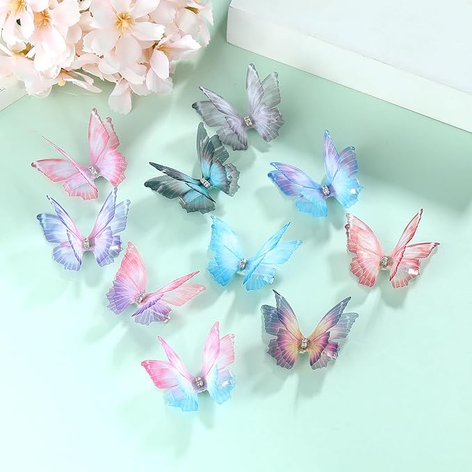 20Pcs Moving Glitter Hair Clips Fairy Accessories for Women and Teens, Colorful 90s Clips (Purple)