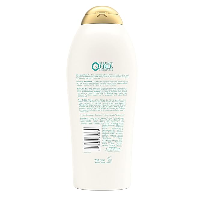 OGX Coconut Curls Shampoo, 25.4 fl oz (Pack of 2)