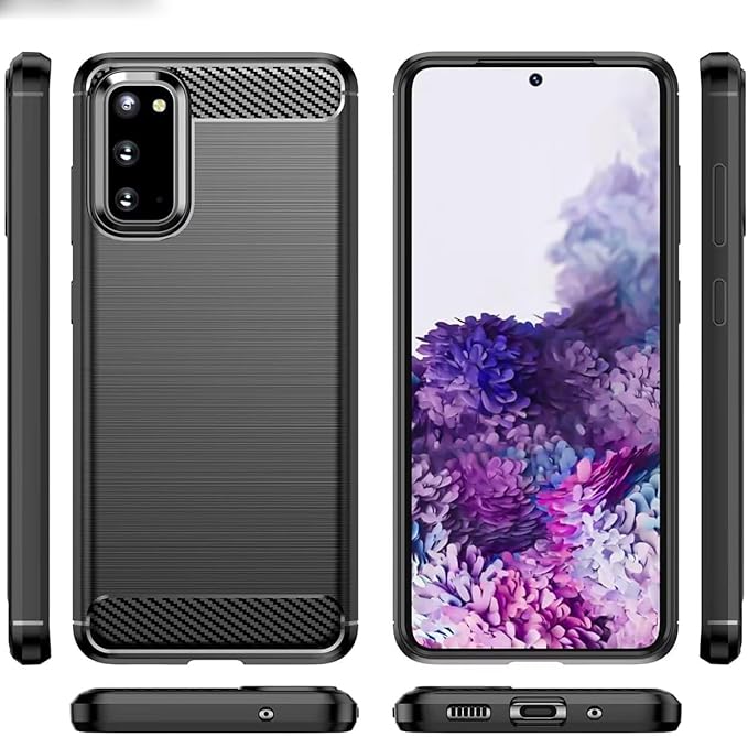 for Samsung Galaxy S20+Plus Phone case, Shockproof, Scratch Resistant Carbon Fiber Jacket, Soft TPU, for Galaxy S20+Plus case (Black)