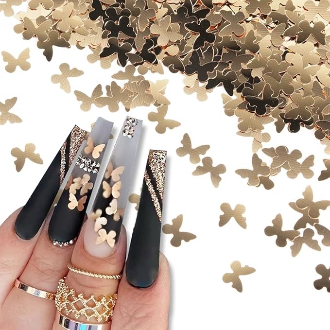 3D Butterfly Nail Glitter Sequins Holographic Laser Butterfly Nail Art Stickers Decals Butterfly Glitter Nail Designs Confetti Nail Sparkle Glitter Flakes Butterflies for Acrylic Nails Craft,12Girds