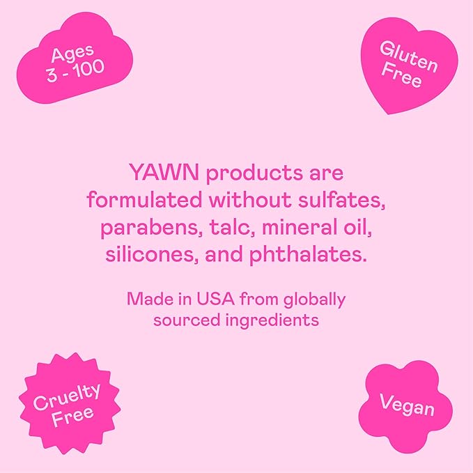 YAWN Daydreamer Lip + Cheek Palette for Kids | Talc-Free Shimmery Cream Shadows | 4 Buildable Colors for Lips, Blush & Highlighter | Non-Toxic, Cruelty-Free, Vegan | Safe for Ages 3+ | Made in USA