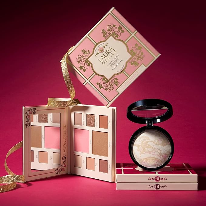 LAURA GELLER NEW YORK Party in a Palette, Ready to Jetset! + Baked Balance-n-Brighten Powder Foundation, Tan