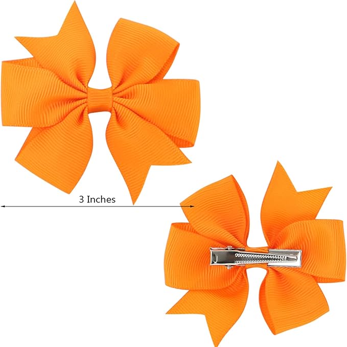 120PCS 3inch Grosgrain Ribbon Pinwheel Hair Bows Boutique Bows Alligator Clips For Girls Toddlers Teens(60Colorsx2)