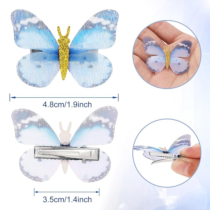 20Pcs Glitter Hair Clips for Kids - Moving Fairy Accessories for Women, Girls Colorful Hair Clips 90s (Brown)