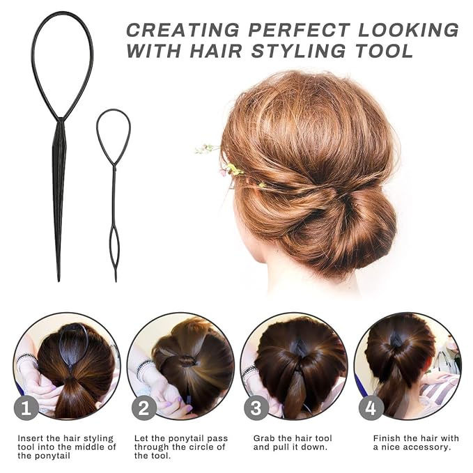 40 Pcs DIY Hair Braiding and Modelling Tool Kit - Number-one Fashion Accessories with Spiral Hair Styling Tools for Girls and Women