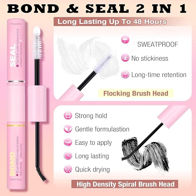 Natural Lash Extension Kit 8-16mm Lash Clusters Wispy Eyelash Clusters Sweatproof Lash Clusters C Cluster 144pcs with Bond and Seal Lash Glue and Eyelash Extension Tweezers DIY at Home