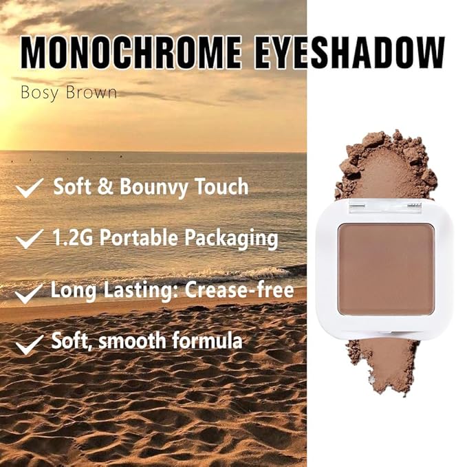 evpct Matte Rosy Brown Eye Shadow Palette Makeup for Older Women, Brown Cream Eyeshadow Palette Single for Older Women Matte, Monochrome Natural High Pigment Waterproof Mini Eyeshadow Sombra Para Ojos