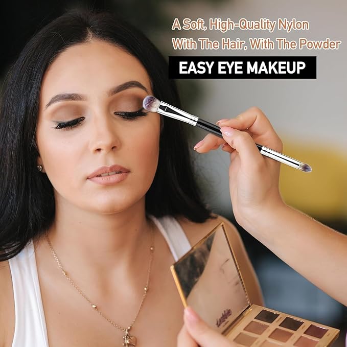 1PCS 3 Head Eyebrow Eyelash Shaper Eyelash Comb for Separating Lashes Shaping Brow+1PCS Professional Blending Eyeshadow Brush Eye Makeup Brush for Concealer Eyebrows Eyeliner Makeup Tool