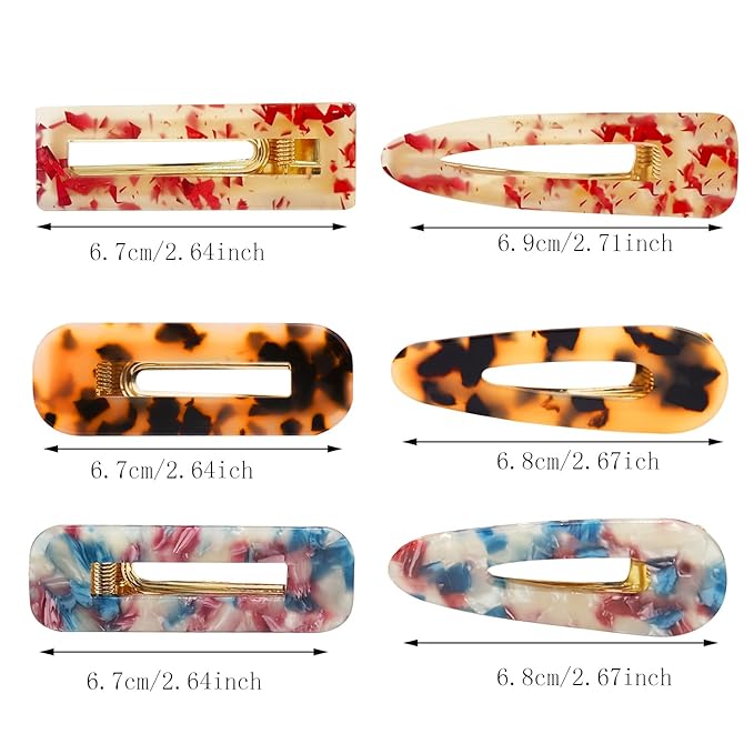 12 Pieces Acrylic Resin Marble Hair Clips Set, Decorative Pearls Hair Barrettes Sweet Decorative Bobby Pins Hairpin Headwear Hair Accessories Headwear for Women and GirlsâŚ