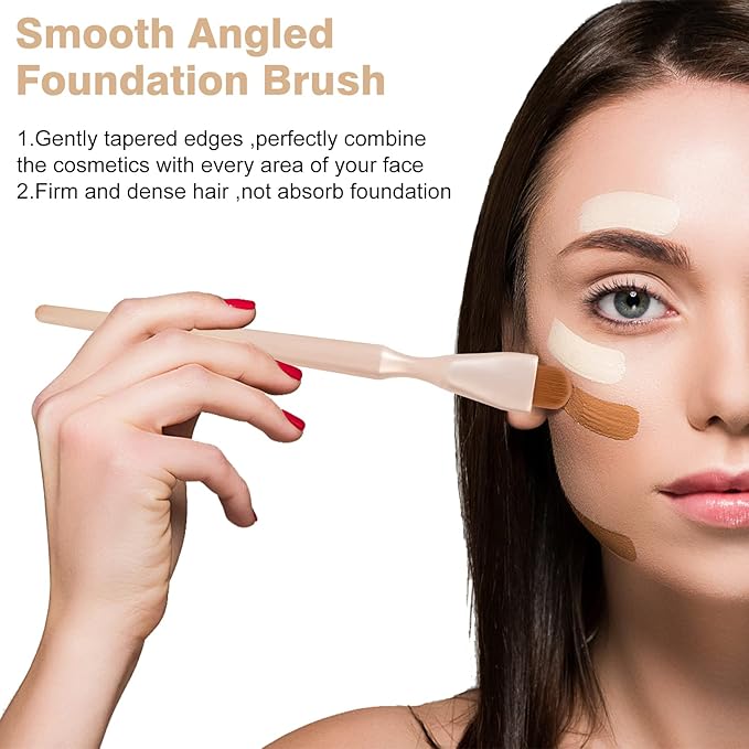 Makeup Brushes Set Makeup Foundation Brush Advanced Foundation Blush Contour Foundation Concealer Eye Shadow Brush Makeup Set (Rose Gold)