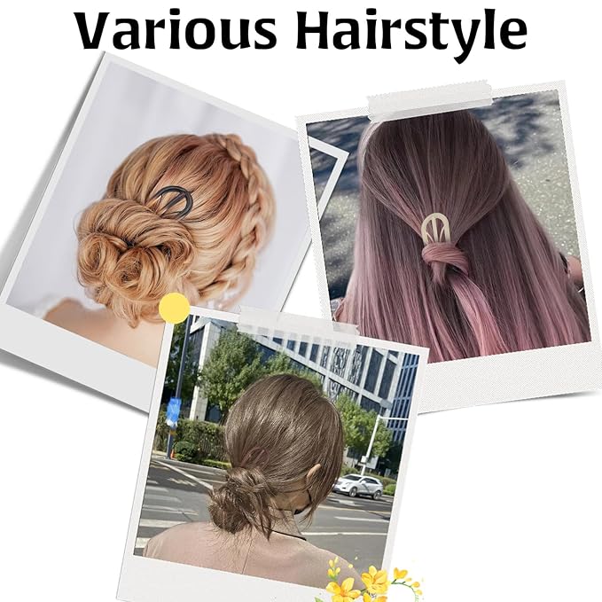 6Pcs French Hair Clips, U Shaped French Hair Pin Retro Fork Hair Pin Internal Teeth French Hair Clips, Tortoise Shell French Hair Pins for Women Thin Thick Hair Buns Twist Hairstyle Accessories