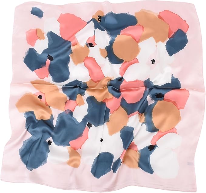 MINIDORA Satin Scarves for Women 27.5 × 27.5 inches Medium Square Elegant Silk Feeling Head Scarf