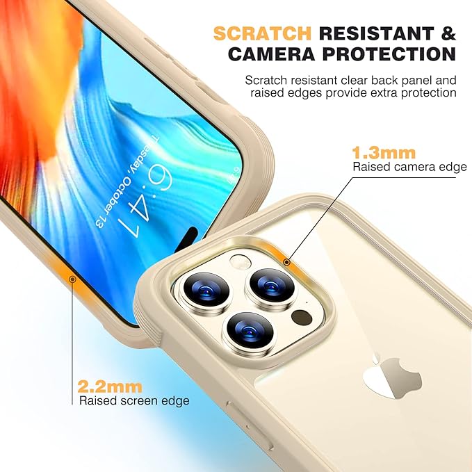 Miracase Designed for iPhone 12 Pro Max Case, Full Body Rugged Case with Built-in Touch Sensitive Anti-Scratch Screen Protector, Soft TPU Case Compatible with iPhone 12 Pro Max 6.7", Bean Yellow