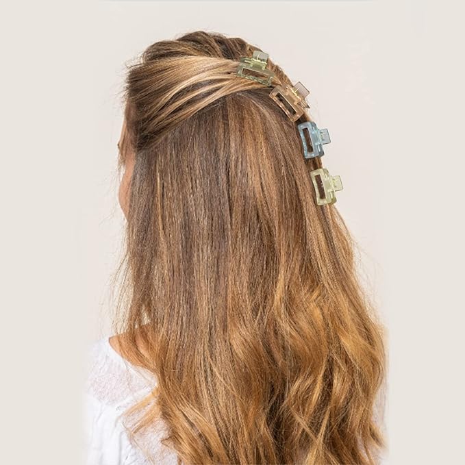 Cobinaan Hair Clips for Women Girls, Small Claw Clips for Thin/Medium Thick Hair, 1.5 Inch Mini Hair Jaw Clips, Matte Rectangle Nonslip Clip with Gift Box (Matte color series, 10 pcs)