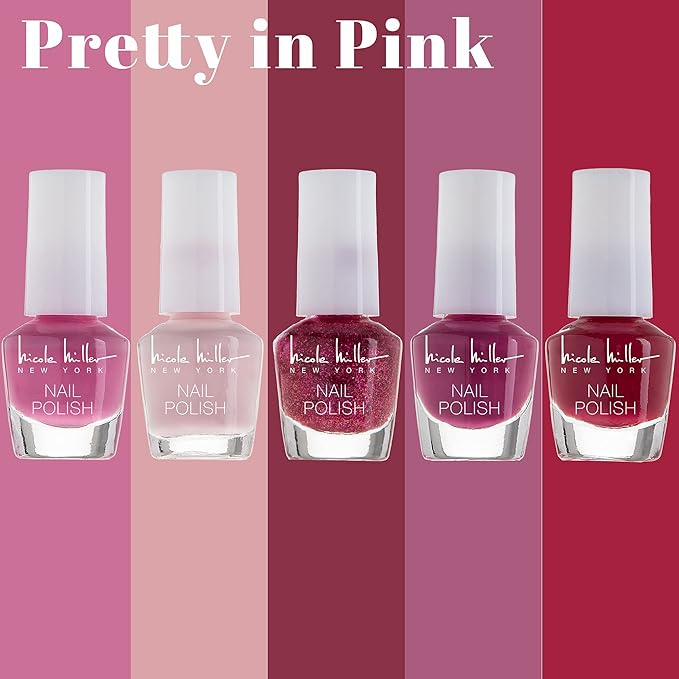 Nicole Miller Mini Nail Polish Set – Glossy, Vibrant Colors for Fingernails & Toenails, 2 Pack Trendy and Floral Collection
