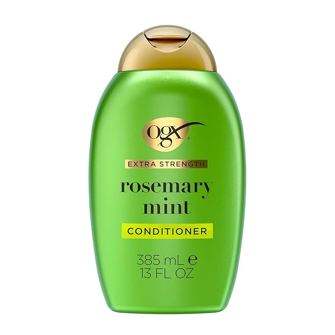 OGX Extra Strength Refreshing Scalp + Rosemary Mint Conditioner, Nourishing Hair Conditioner Infused with Rosemary Mint for Shiny, Healthy-Looking Hair, Sulfate-Free Surfactants, 13 fl. Oz
