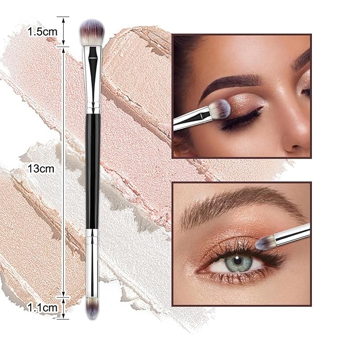 1PCS 3 Head Eyebrow Eyelash Shaper Eyelash Comb for Separating Lashes Shaping Brow+1PCS Professional Blending Eyeshadow Brush Eye Makeup Brush for Concealer Eyebrows Eyeliner Makeup Tool