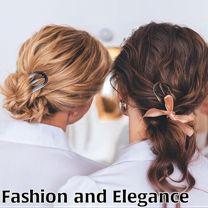 6Pcs French Hair Clips, U Shaped French Hair Pin Retro Fork Hair Pin Internal Teeth French Hair Clips, Tortoise Shell French Hair Pins for Women Thin Thick Hair Buns Twist Hairstyle Accessories