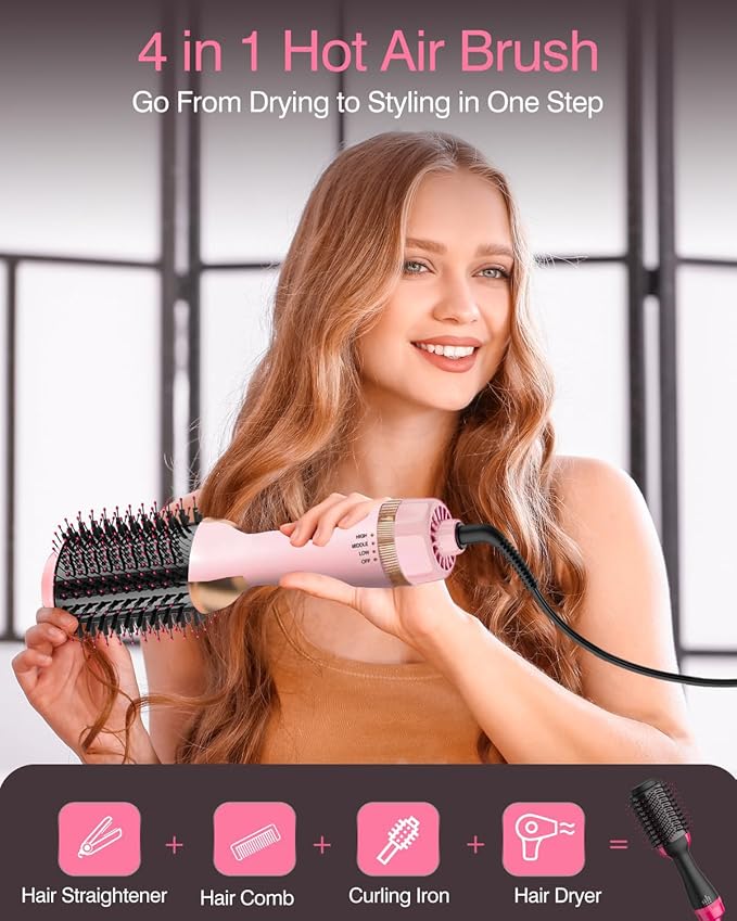 One-Step Volumizer Hair Dryer and Styler | Less Frizz, More Shine, and Less Heat Damage for Fast and Easy Salon-Style Blowouts, for All Hair Types and Lengths