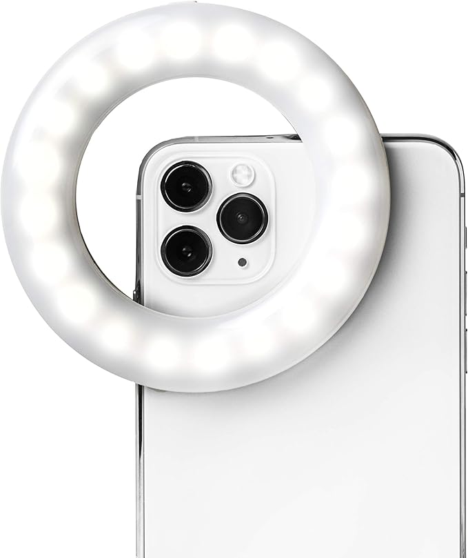 Selfie One - Ring Light for Phone, iPhone, Android or Laptop | 3 Adjustable Light Modes | Rechargeable Batteries | Clip On Design | Perfect for Beauty, Influencers, Creators