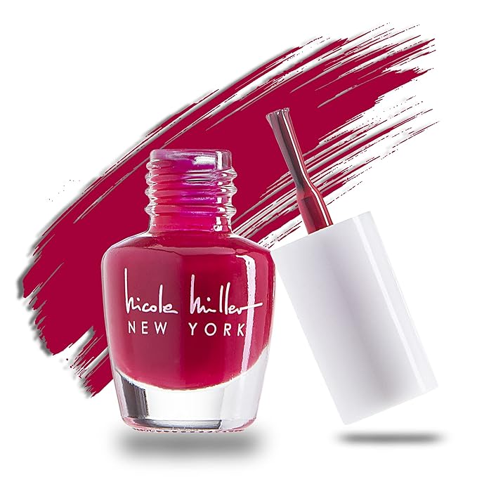 Nicole Miller Mini Nail Polish Set – Glossy, Vibrant Colors for Fingernails & Toenails, Bright Colors, Purple Collection