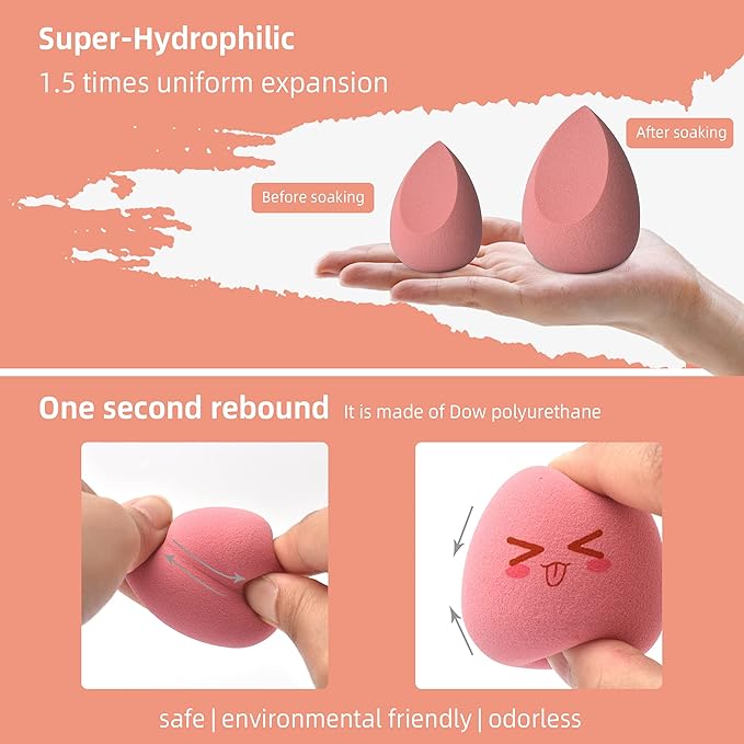 COSTICA Makeup Sponge Set Blender, Beauty Sponge Makeup Blender Flawless for Liquid - Multi Colored 8 pcs Exquisite Packeged