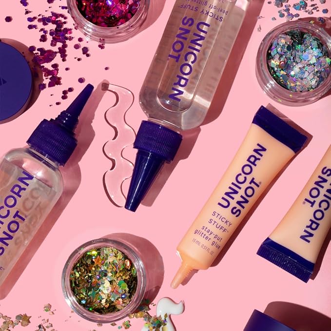 Unicorn Snot Glitter Glue Primer - Sticky Stuff™ Peel Off Glitter Glue for Long-Lasting Perfection - Safe for Face - Waterproof, Non-Toxic Primer for Body & Face - Dries Clear
