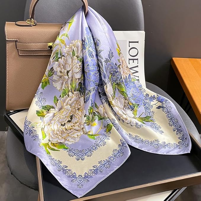 100% Pure Mulberry Silk Scarfs 26"x26" Square Scarf Women Neckerchief Headscarf hair scarf bandana Gift Packed