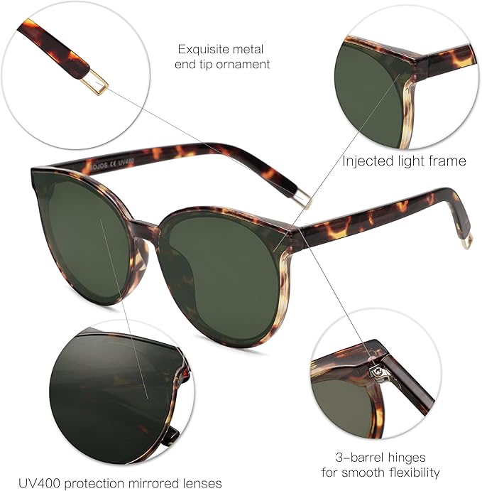 SOJOS Oversized Round Sunglasses for Women and Men