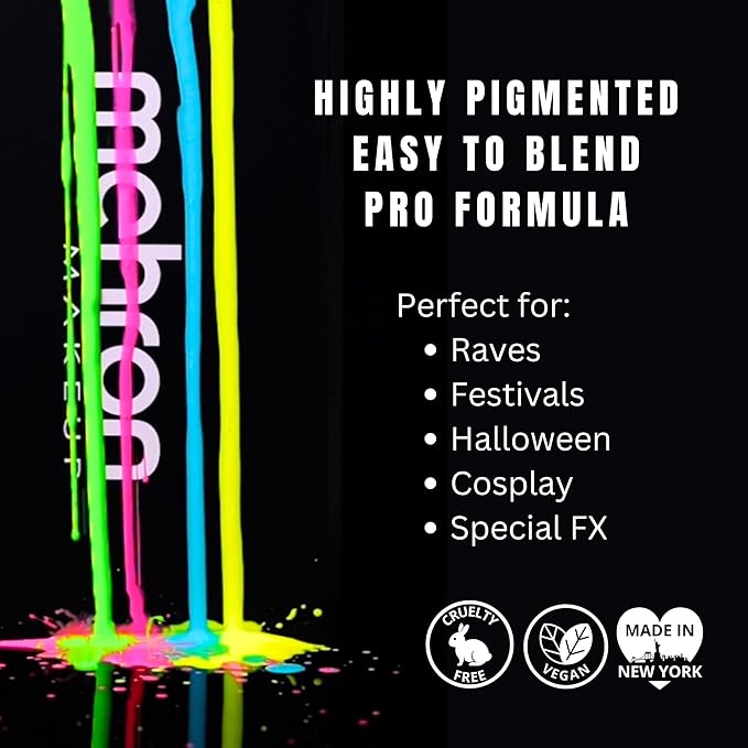 Mehron Makeup Paradise Makeup FX Face & Body Paint (1.4 oz) (Nebula – Neon Purple/Purple UV)