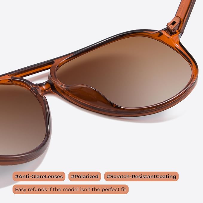 livho Trendy Polarized Aviator Sunglasses Women Men, Retro Sun Glasses for Women Men 2025, Oversized UV Protection Shades