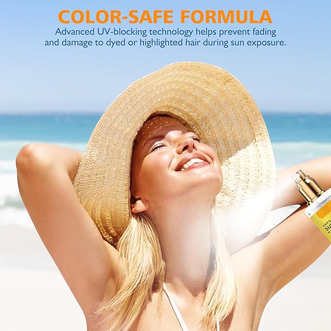 2PC Ultimate Hair & Scalp Sunscreen Spray SPF 30, Hair Sunscreen Spray UV Protection | Color-Lock UV Shield for Dyed/Highlighted | Beach & Pool Essentials | Defense Against Fade & Dryness