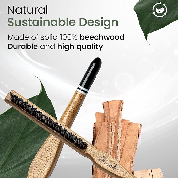 2 Packs Wooden Hand Made Detangling Paddle and Teasing Boar Bristle Hairbrush, Comfortable Gently Detangles, Reduce breakage, Pain-Tangle Free Brushing, All Wet, Dry Hair Types, Women, Men