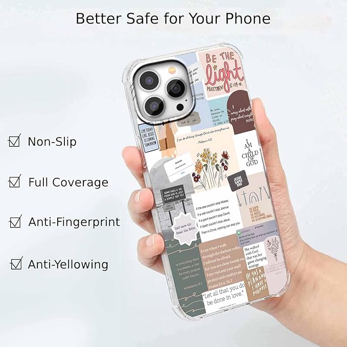 Case for iPhone 12 Pro Max with Christian Design,Christ Jesus Quotes Verse Collage Pattern,Trendy Soft TPU Bumper Phone Cover(12pm,Bible)